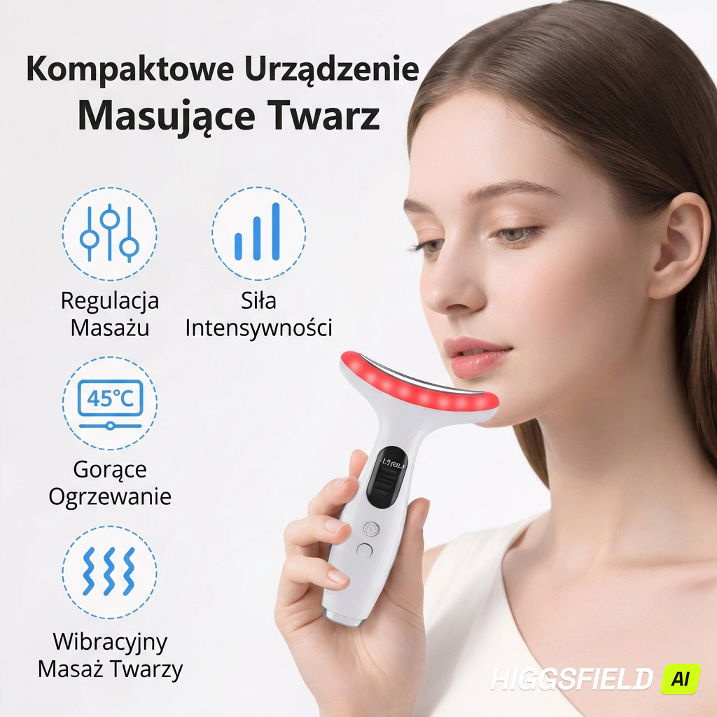 Urządzenie kosmetyczne do szyi i twarzy z 7 kolorami LED